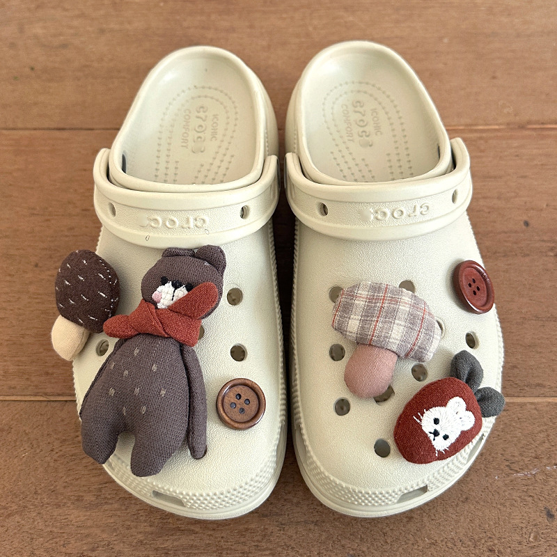 Aksesoari za Crocs s rupama – slatki crtani DIY tekstilni cvjetovi i privjesci za cipele