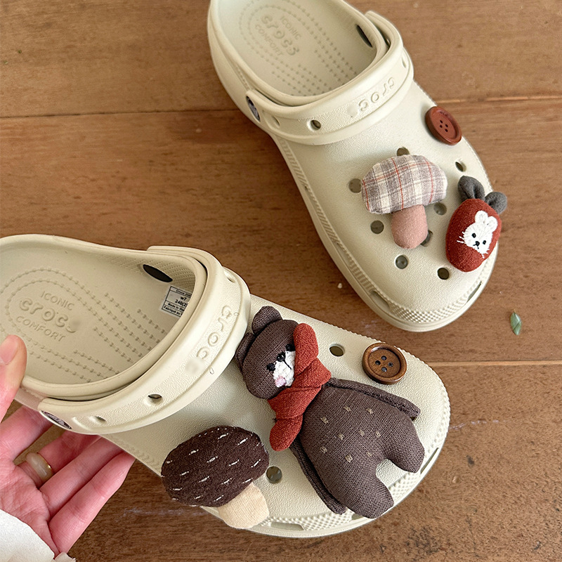 Aksesoari za Crocs s rupama – slatki crtani DIY tekstilni cvjetovi i privjesci za cipele