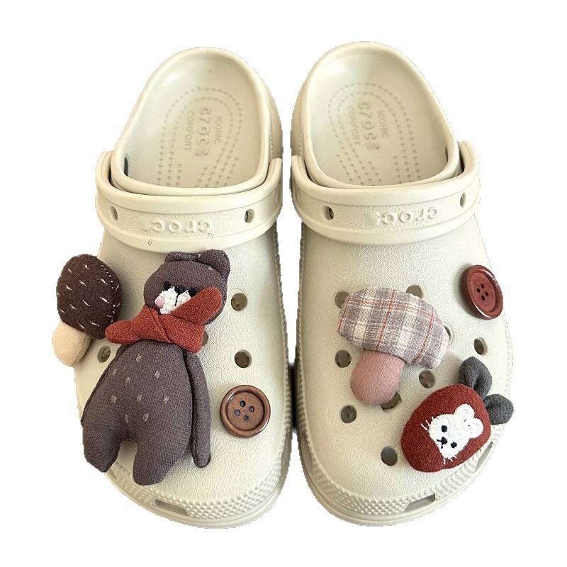 Aksesoari za Crocs s rupama – slatki crtani DIY tekstilni cvjetovi i privjesci za cipele