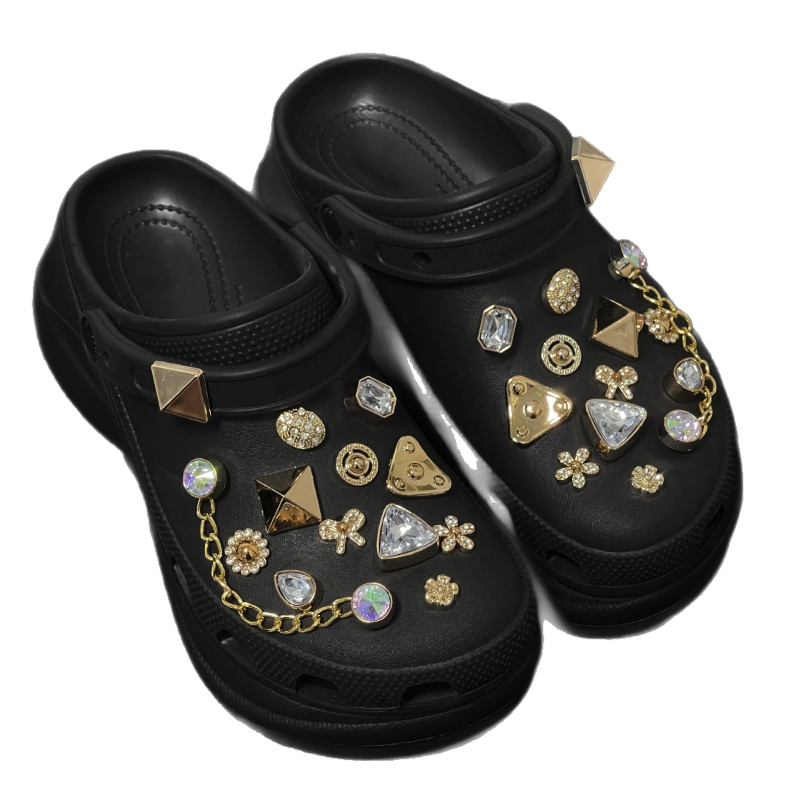 Dodaci za obuću Crocs, trodimenzionalne punk rhinestone kopče za obuću, kopča Zhibixing, zlatni dijamantni ukrasi za obuću