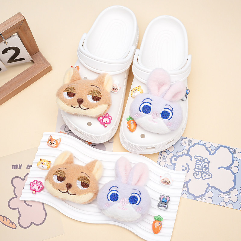 Zootopia plišani ukrasi za obuće – velika verzija s Judy Hopps i Nickom Wildeom, kompatibilno s Crocs, DIY ukrasi