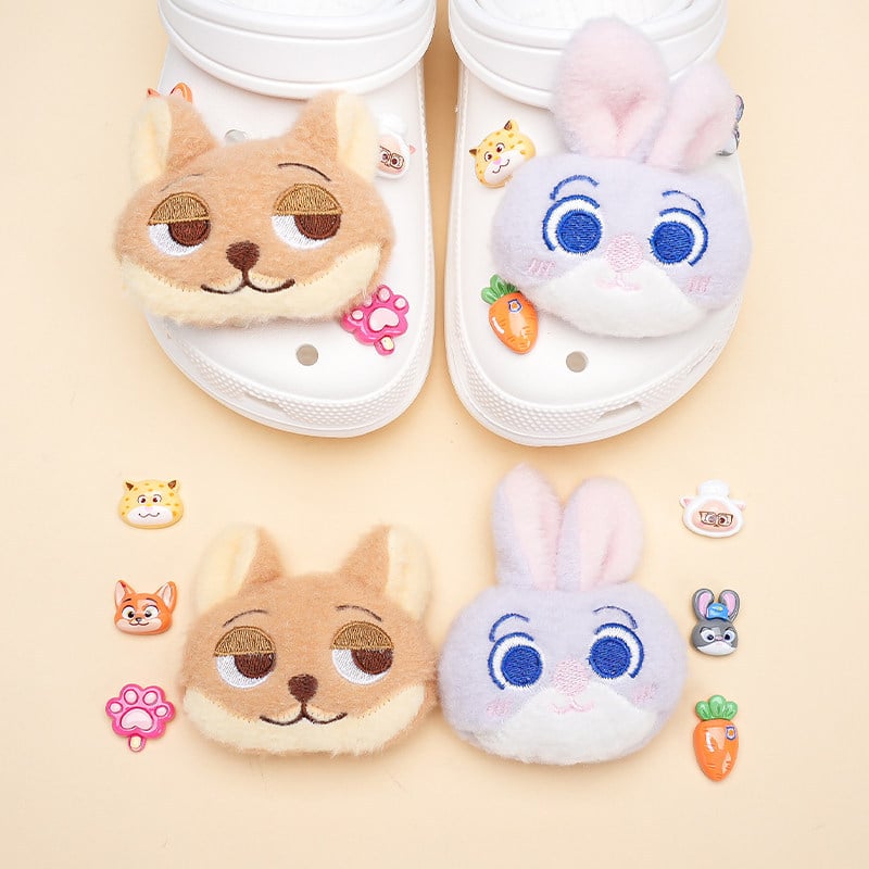 Zootopia plišani ukrasi za obuće – velika verzija s Judy Hopps i Nickom Wildeom, kompatibilno s Crocs, DIY ukrasi