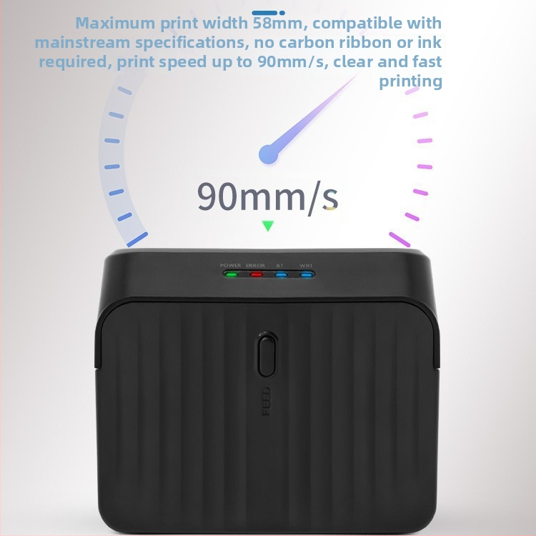 58 mm termálny tlačiareň, bezdrôtové Bluetooth, stolný tlačiareň na pokladničné bločky a take-out objednávky