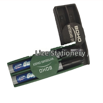 Magnetická plastová guma na tabuľu s povrchom z filcu, zelená, rozmery 14,2×5×2,5 cm