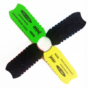 Rybinová EVA magnetická guma na bielu tabuľu s vstavaným magnetom a EVA filcom, rozmery 12,5 × 5,5 × 2 cm