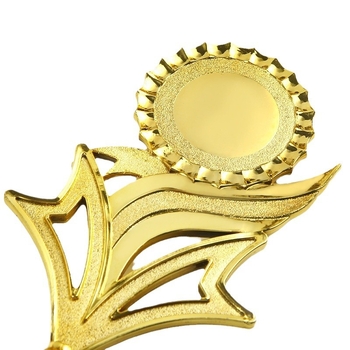 Plastična mala trofeja, zlatnog sjaja, trofeja s logotipom tiskanim folijom