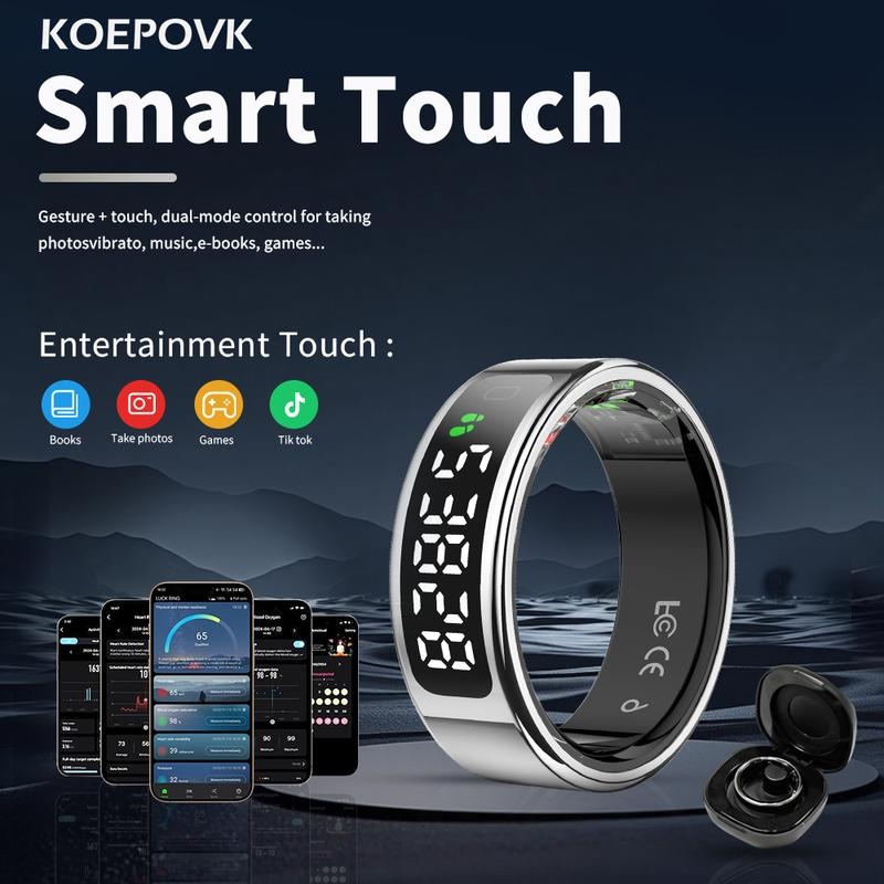 Inteligentni prsten za praćenje srčanog ritma i zdravlja, Bluetooth veza, daljinsko upravljanje i višenamjenski zaslon