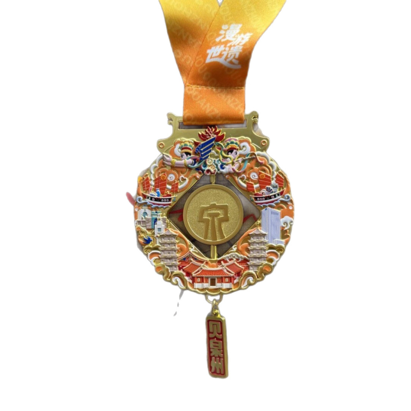 Metalna medalja s UV premazom za maratonsko događanje — spomen medalja za školskih i korporativnih sportskih natjecanja