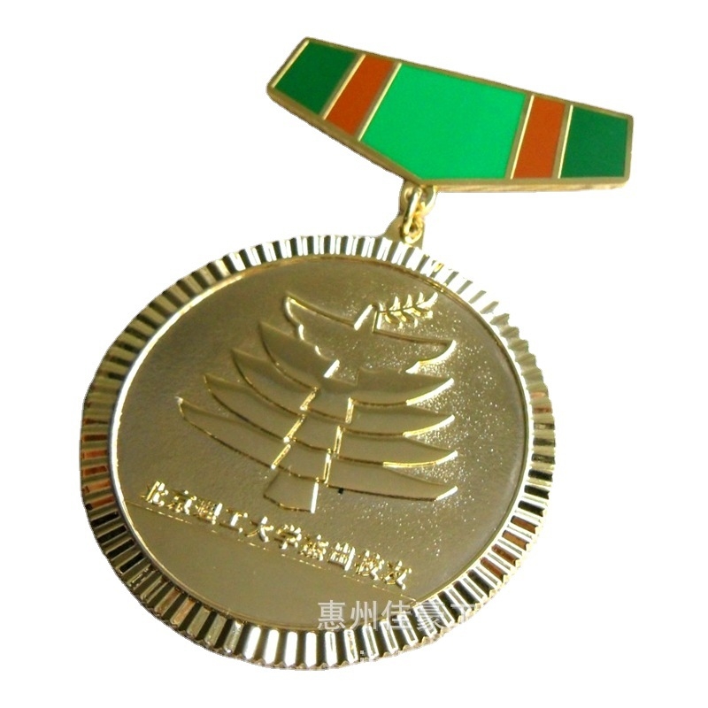 Maratonska medalja s kristalnim akcentom – metalni sportski nagradni predmet s završnim premazom zlatnog, srebrnog ili bakrenog