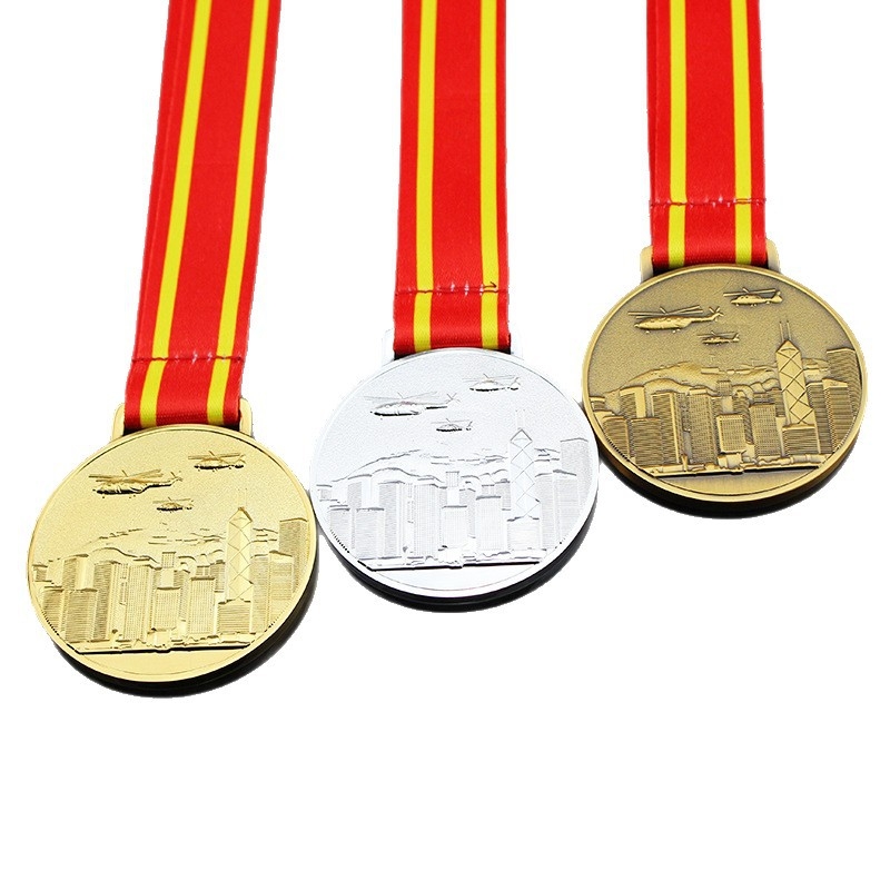 Personalizirana metalna medalja za maraton za školski sportski događaj – cross-country trčanje i biciklizam