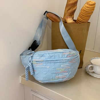 Ženska torbica za pojas s duginom šivom, od najlona, ljeto 2026, korejski stil, crossbody torba