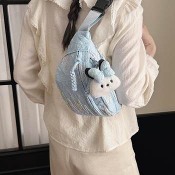 Ženska torbica za pojas s duginom šivom, od najlona, ljeto 2026, korejski stil, crossbody torba