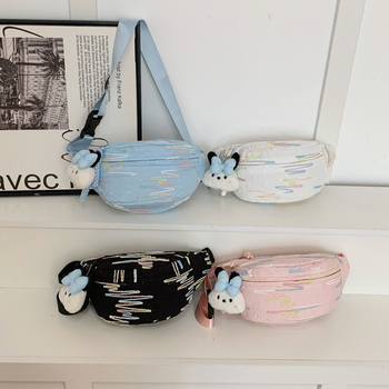 Ženska torbica za pojas s duginom šivom, od najlona, ljeto 2026, korejski stil, crossbody torba