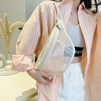 Ženska mala prozirna crossbody torbica za struk, ljeto 2026, stilna i slatka