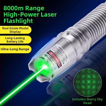 Laserový ukazovač a svietidlo s červeným a zeleným laserom, dlhý dosah, infra režim, telo z hliníkovej zliatiny