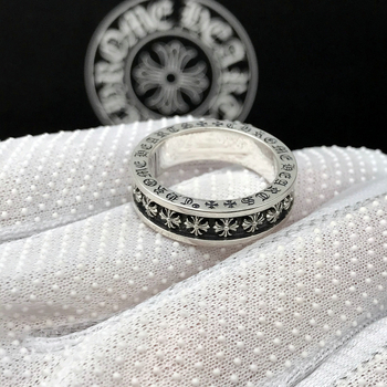 Prsten s križem i cvijećem – vintage geometrijski bakreni prsten za unisex