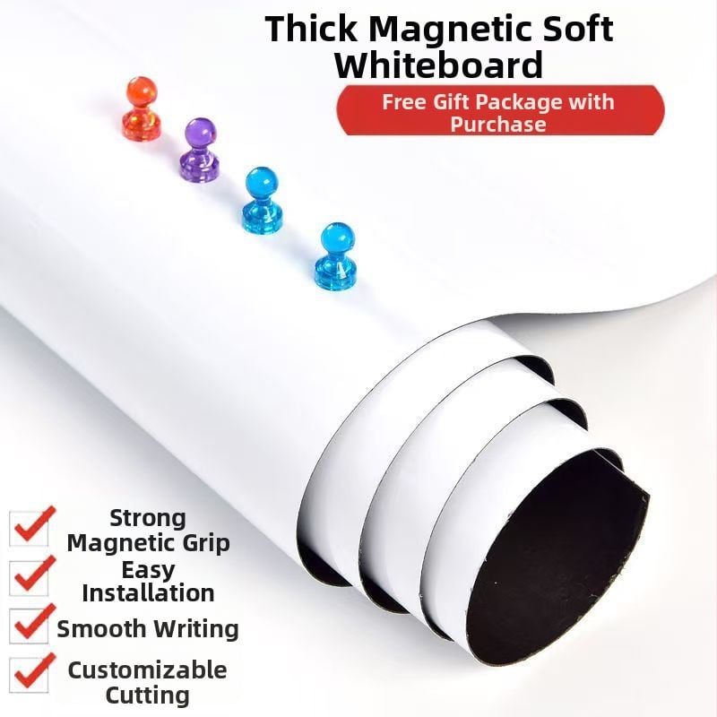 Magnetická ultra hrubá malá biela tabuľa, samolepiaca, graffiti-mazateľná a zapisovateľná, odnímateľná, nepoškodzuje stenu, hrubšia magnetická mäkká biela tabuľa, na sklade