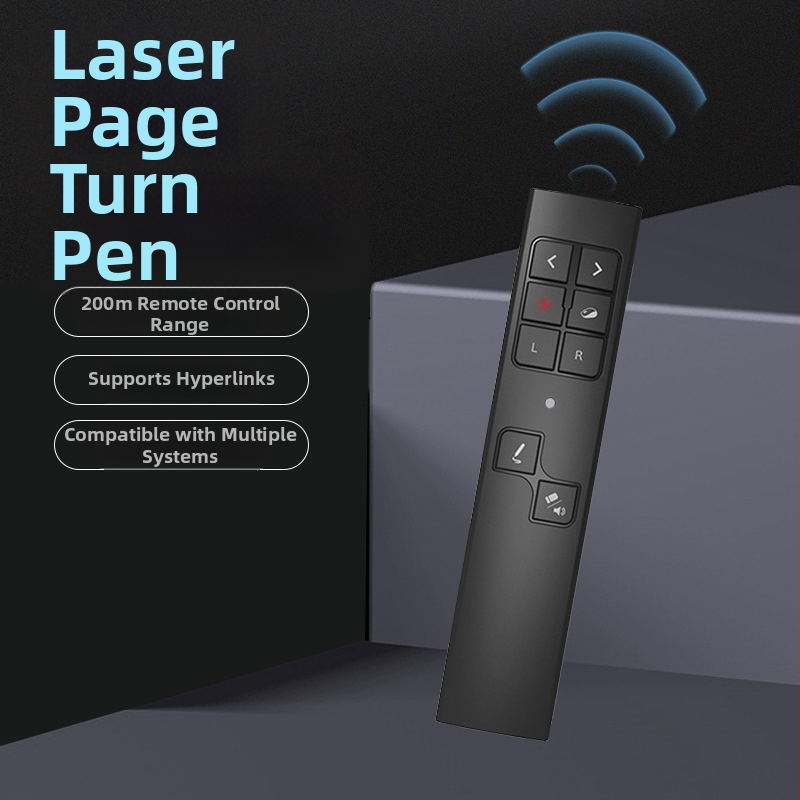 Laserové pero s funkciou myši pre multimediálnu projekciu a výučbu, elektronická učiteľská palica, viacúčelové pero na preklápanie strán PPT