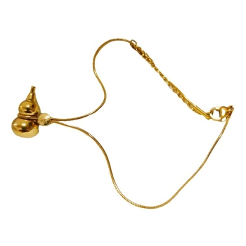 Lanac za ključnu kost od titan čelika, kineskog stila, minimalistički zlatni talisman u obliku tikve, originalni dizajn, ženski nakit