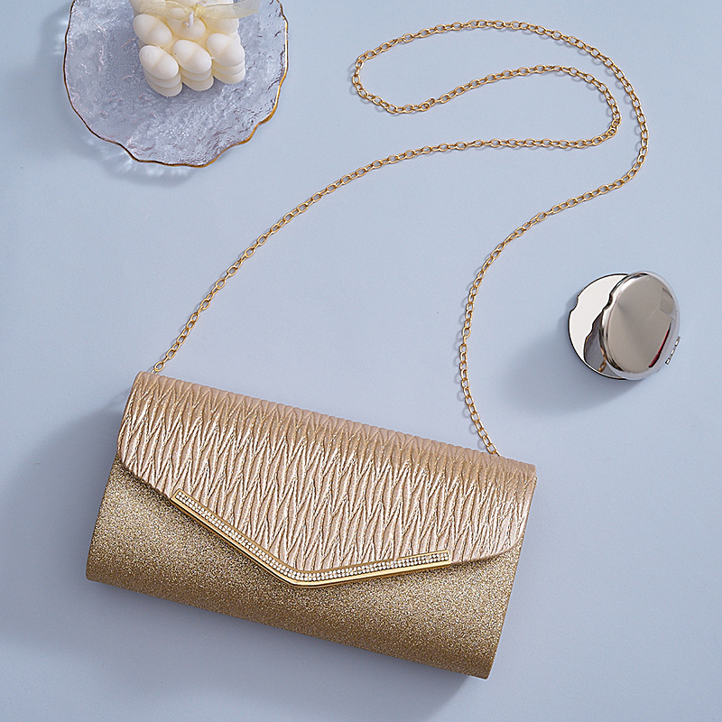 Elegentna ženska večernja torbica, plisirana clutch torbica i crossbody torbica za večernje haljine