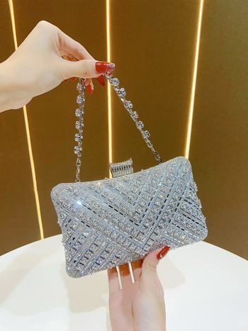 Prilagođena ženska večernja torbica preko ramena za zabave i vjenčanja, elegantni kristalni klutch