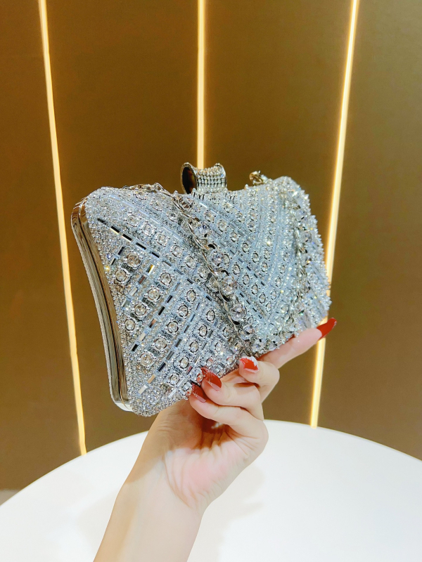 Prilagođena ženska večernja torbica preko ramena za zabave i vjenčanja, elegantni kristalni klutch
