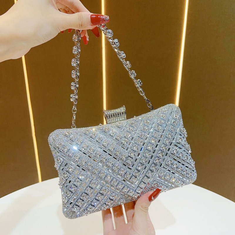 Prilagođena ženska večernja torbica preko ramena za zabave i vjenčanja, elegantni kristalni klutch