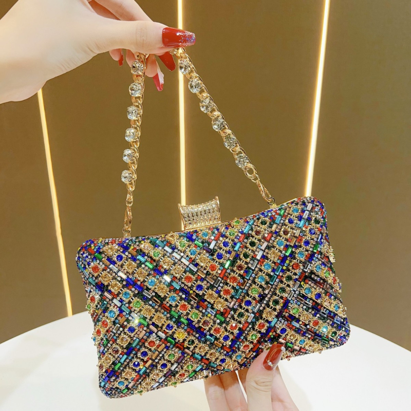 Prilagođena ženska večernja torbica preko ramena za zabave i vjenčanja, elegantni kristalni klutch