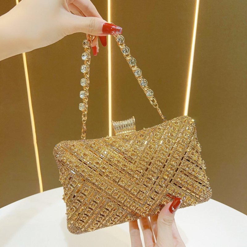 Prilagođena ženska večernja torbica preko ramena za zabave i vjenčanja, elegantni kristalni klutch