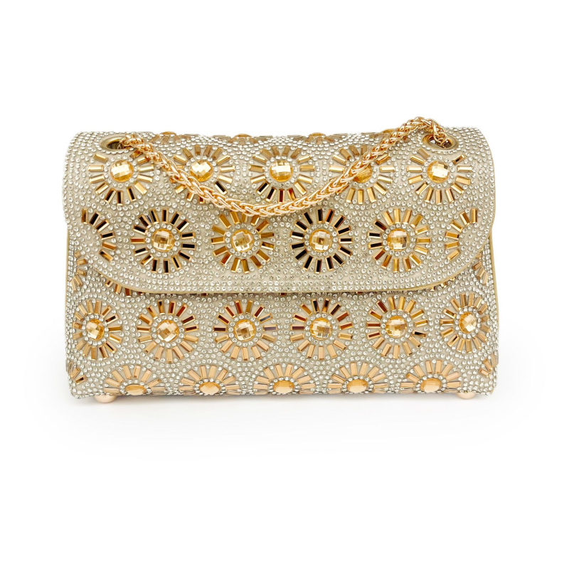 PU večernja torbica s poklopcem, ukrašena dijamantima, kvadratnog oblika, crossbody torba