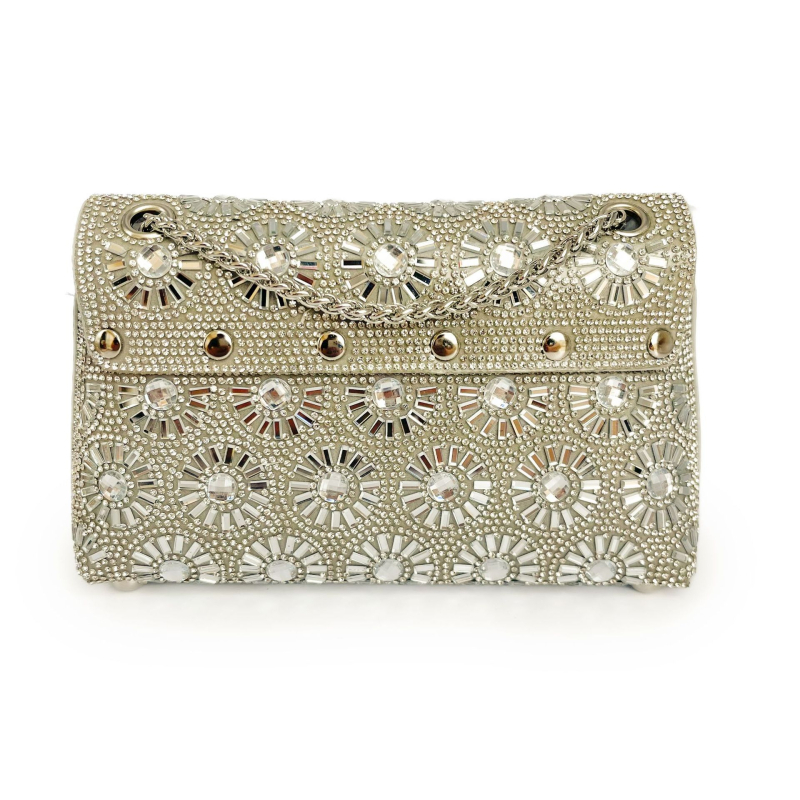 PU večernja torbica s poklopcem, ukrašena dijamantima, kvadratnog oblika, crossbody torba