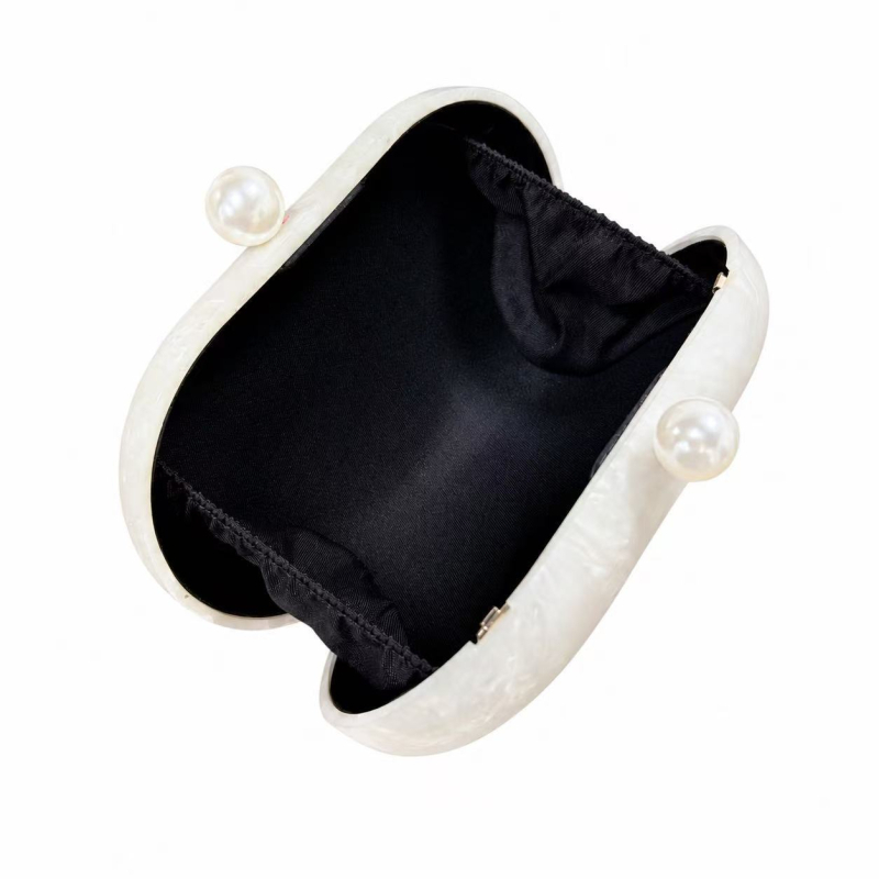Akril dama večernja torbica s crossbody remenom, ovalnog oblika, za vjenčanja i svečane prilike