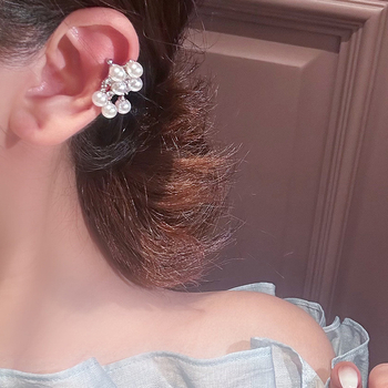 Clipsuri pentru urechi cu zirconiu și perlă, stil franțuzesc, senzație ușoară de lux, fără piercing, accesorii pentru urechi moderne și elegante
