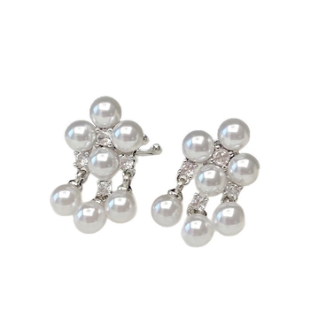 Clipsuri pentru urechi cu zirconiu și perlă, stil franțuzesc, senzație ușoară de lux, fără piercing, accesorii pentru urechi moderne și elegante