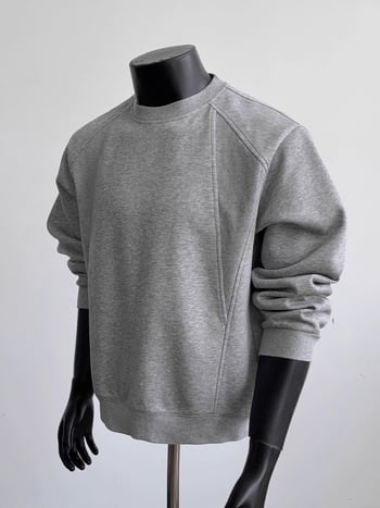 2025 Férfi pulóver zipzárral, őszi Hong Kong-stílus, dekonstruált patchwork, laza oversize szabás, 8XL, hosszú ujjú, gallér nélküli, kerek nyak, 96% poliészter
