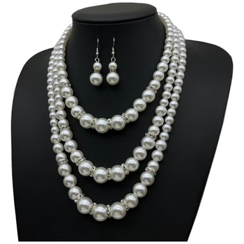 Set višeslojnog ogrlica i naušnica s umjetnim perlama, ručno izrađen, za žene, elegantni večernji dodaci, Dopamine Necklace