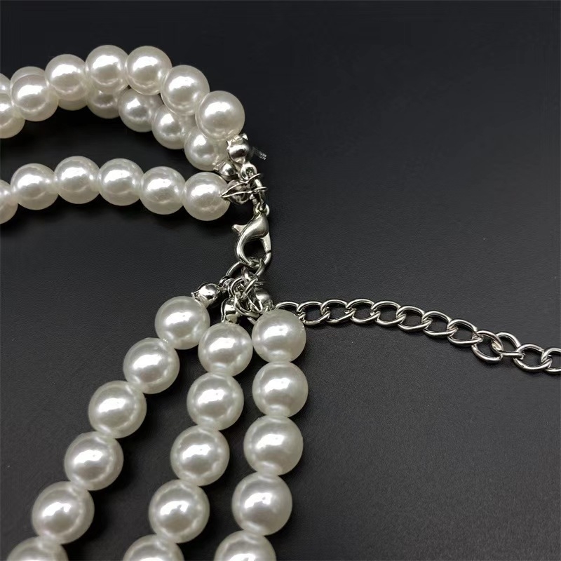 Set višeslojnog ogrlica i naušnica s umjetnim perlama, ručno izrađen, za žene, elegantni večernji dodaci, Dopamine Necklace