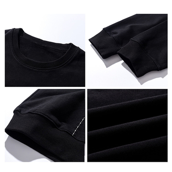 Férfi kerek nyakú pulóver fleece béléssel, téli viselet, bő szabás, plusz méret, hétköznapi