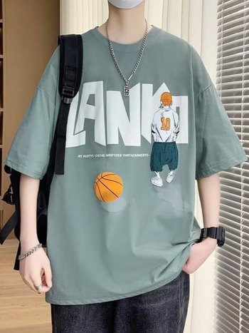 Tricou pentru băieți adolescenți, 12–15 ani, mâneci scurte, croială lejeră, guler rotund, vară, poliester respirabil