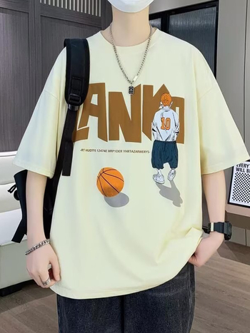 Tricou pentru băieți adolescenți, 12–15 ani, mâneci scurte, croială lejeră, guler rotund, vară, poliester respirabil