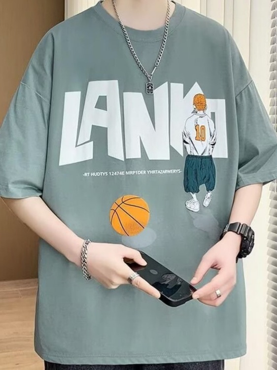 Tricou pentru băieți adolescenți, 12–15 ani, mâneci scurte, croială lejeră, guler rotund, vară, poliester respirabil