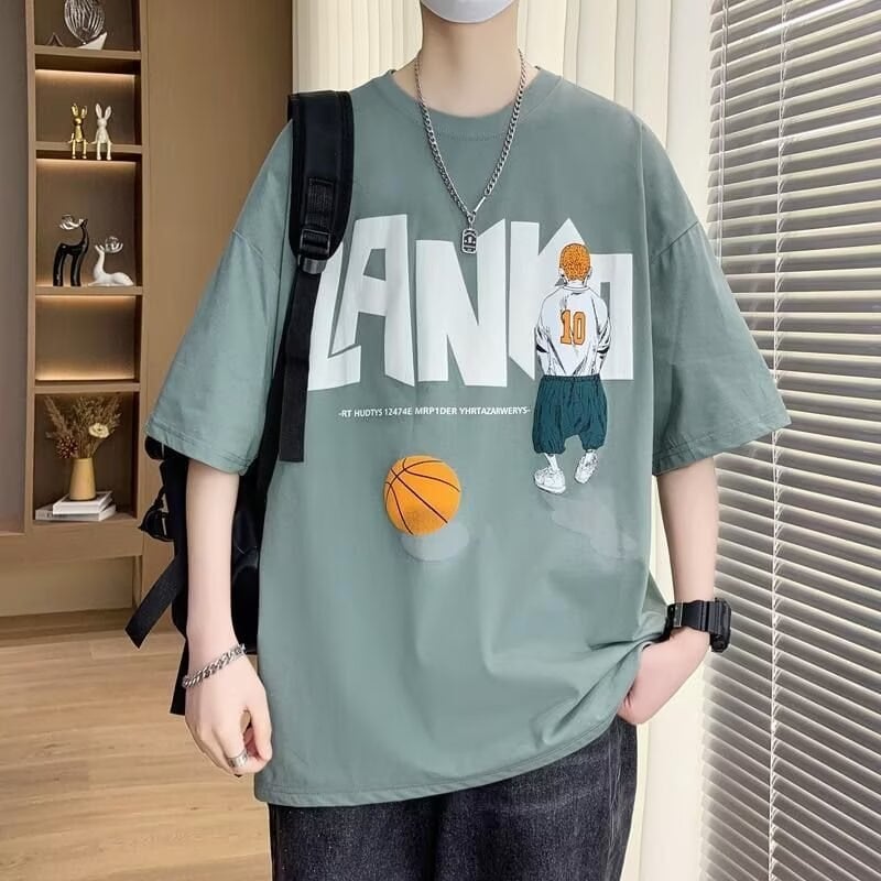 Tricou pentru băieți adolescenți, 12–15 ani, mâneci scurte, croială lejeră, guler rotund, vară, poliester respirabil