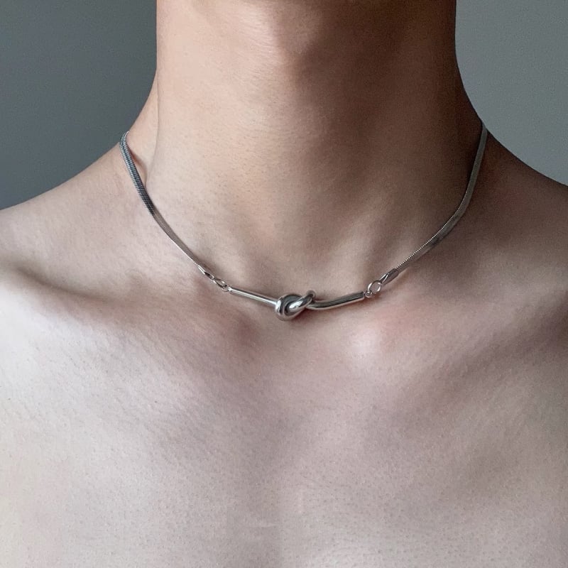 Unisex ogrlica od titan čelika sa klavikularnim lancem, kratka, čvorasta zmijastog lanca, hip-hop minimalistički stil, postojana boja