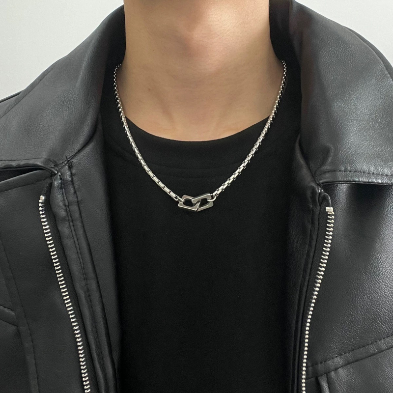 Minimalistički ogrlica od titan čelika s dvostrukim prstenom – unisex, ulični hip-hop stil, dodatak za parove