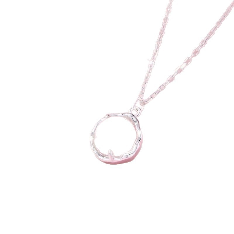 Lychee Ice ogrlica za žene — bakreni geometrijski privjesak s kalcedonom, duljina 41–50 cm