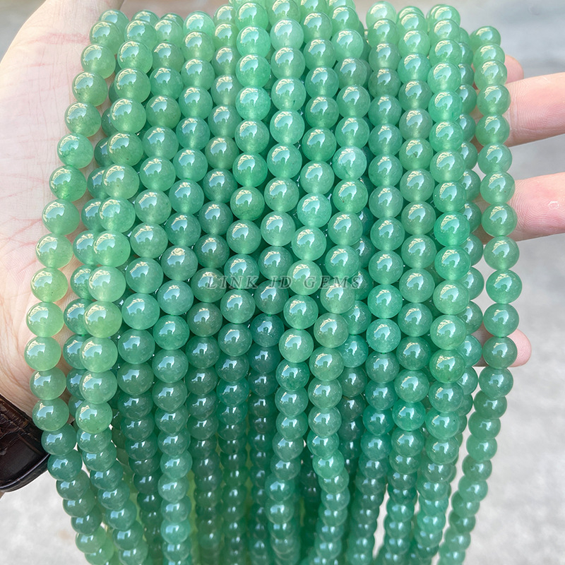 Jingde Nakit Zelene aventurin chalcedon okrugle perle za DIY narukvicu – slobodne perle, komponente za narukvicu, poluproizvodi