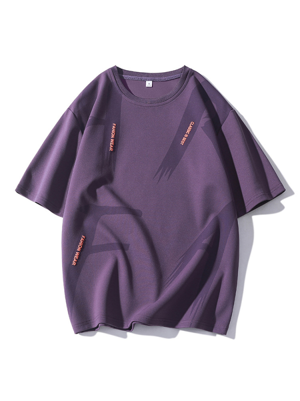 Muški T-shirt s printom, širokog kroja, kratkih rukava, okrugli izrez, spuštena ramena, velika veličina, ljeto