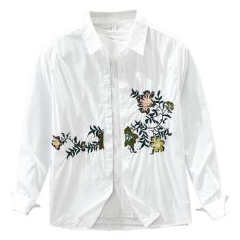 7823 Cămașă cu mâneci lungi în stil japonez, broderie grea, pentru bărbați, modernă, versatilă, artistică, croială lejeră