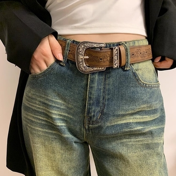 Ženski široki pojas od PU kože s glatkom kopčom, širina 2–4 cm, američki retro stil, svestran.