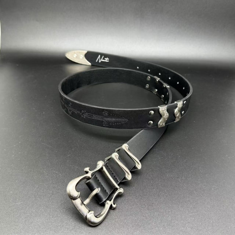 Unisex PU pojas s motivom irisnog cvijeta i Kendo motiva, zapadni stil mode, minimalistički pojas za traperice